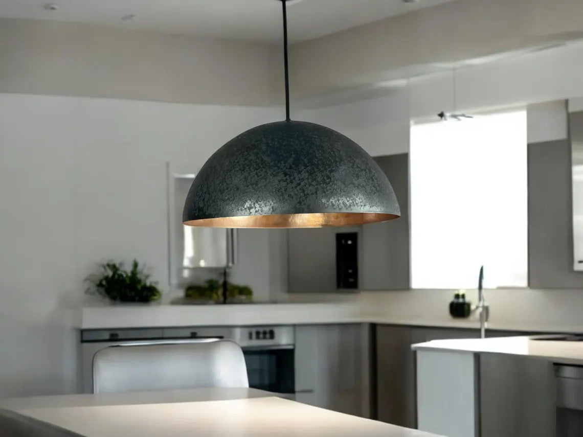 Luxury handcrafted black patina copper pendant light - island kitchen lighting fixture - farmhouse light chandelier - handmade copper light