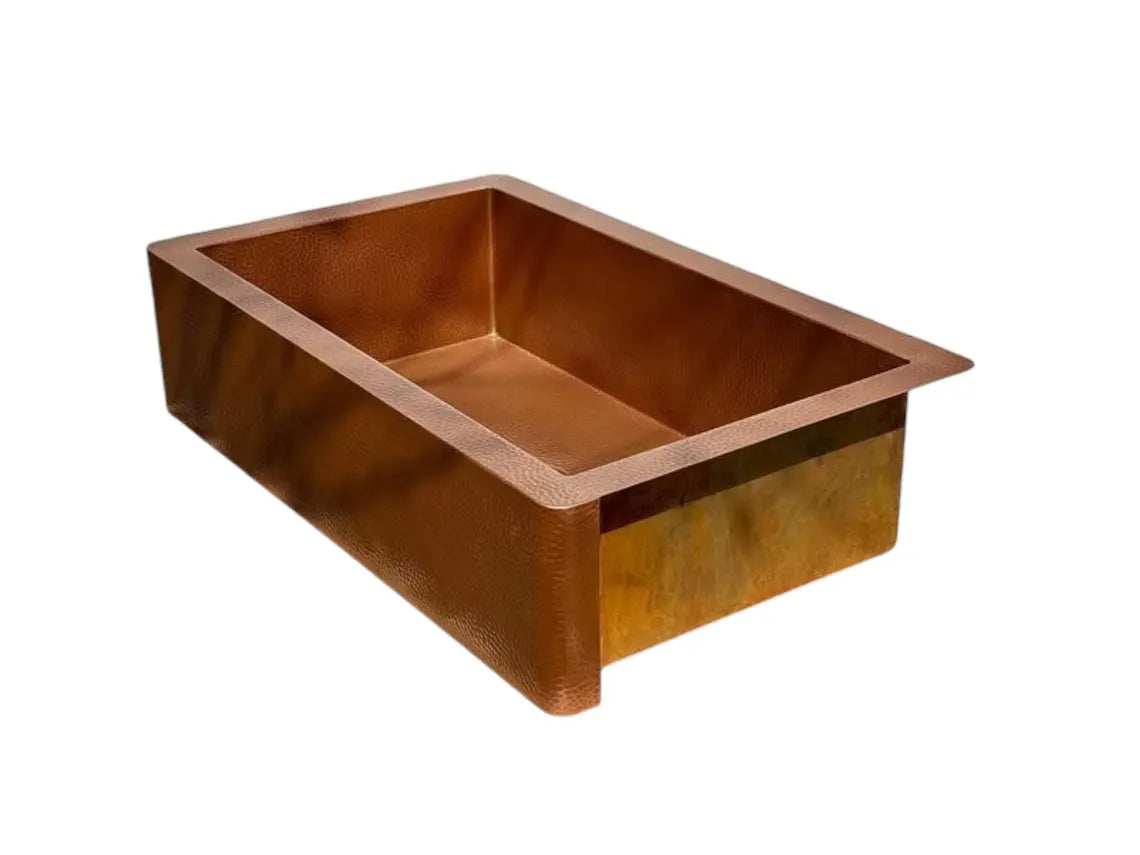 Copper kitchen sink - handcrafted copper farmhouse sink - hammered copper apron front kitchen sink - copper farmhouse decor