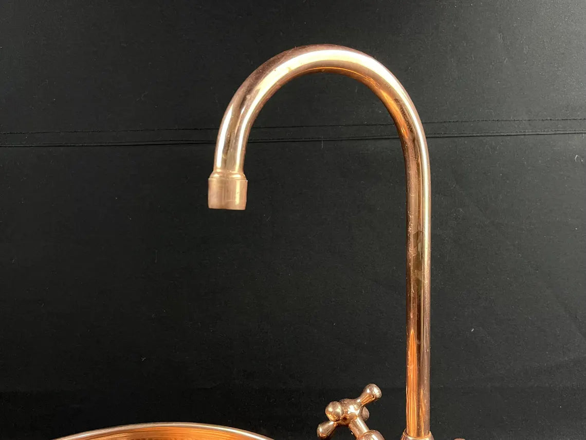 Luxurious hammered copper vessel sink - handcrafted bathroom vanity basin - pure copper washbasin - rustic modern farmhouse sink