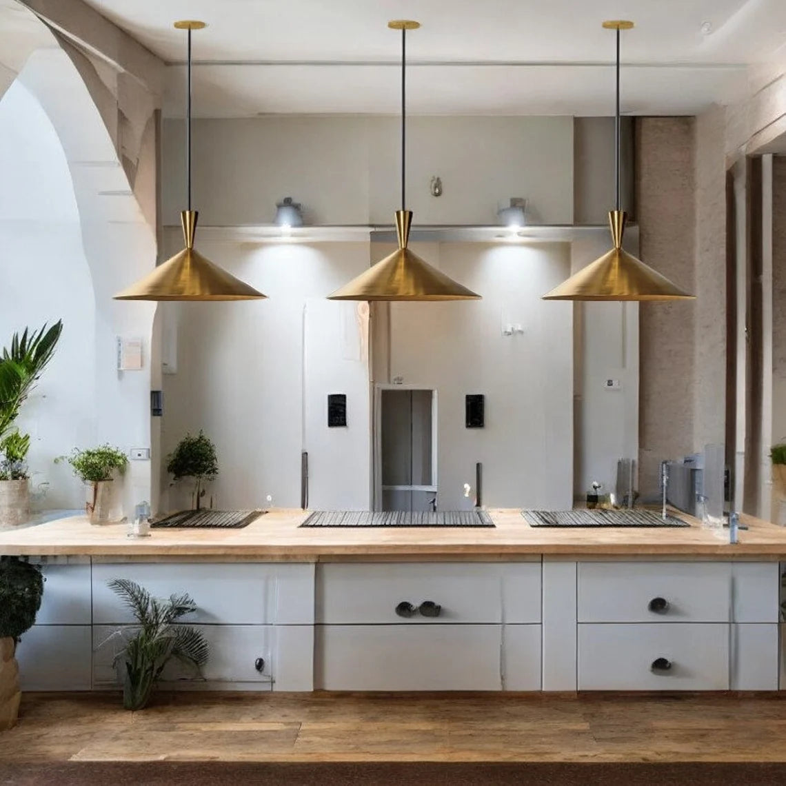Brass Dome Light Fixtures, Kitchen Island Pendant Lights,Pendant Lights with a hammered surface details