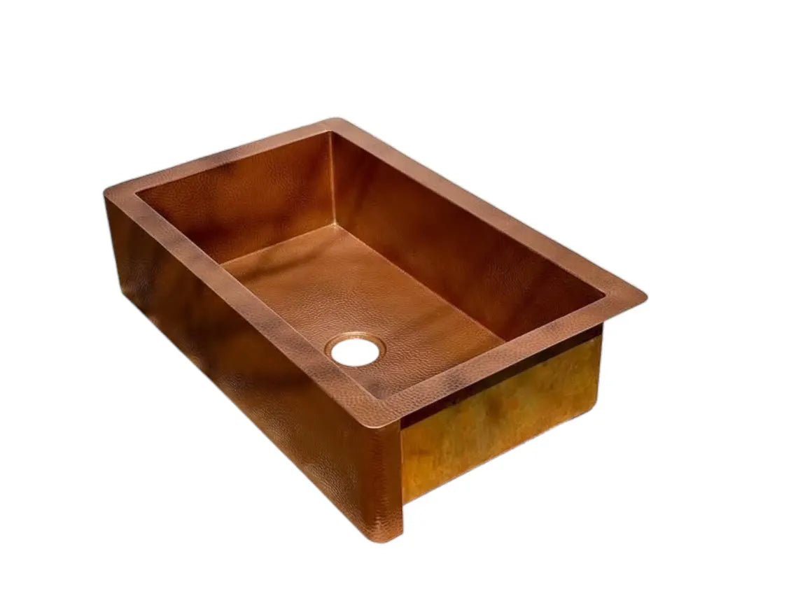 Copper kitchen sink - handcrafted copper farmhouse sink - hammered copper apron front kitchen sink - copper farmhouse decor