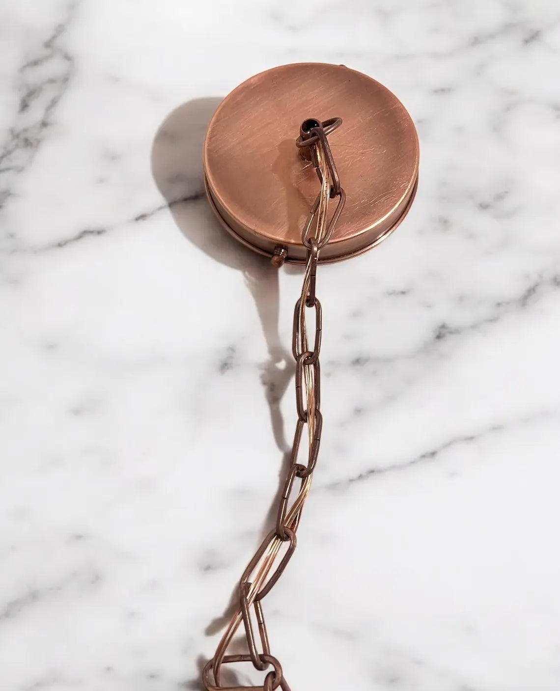 Green patina copper dome pendant light - oxidized turquoise patina with copper interior - modern kitchen island light - vintage hanging lamp