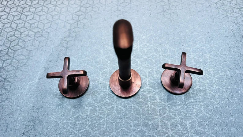Copper brass Vintage Wall mounted bathroom faucet -Antique Style Copper - Brass Sink Faucet