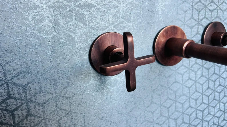 Copper brass Vintage Wall mounted bathroom faucet -Antique Style Copper - Brass Sink Faucet