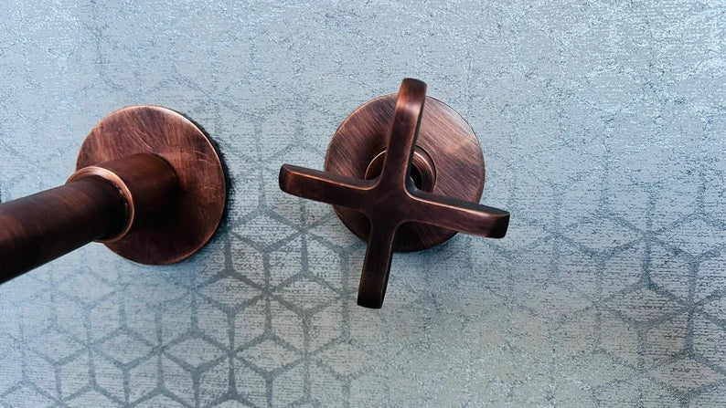 Copper brass Vintage Wall mounted bathroom faucet -Antique Style Copper - Brass Sink Faucet