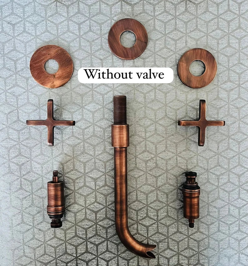 Copper brass Vintage Wall mounted bathroom faucet -Antique Style Copper - Brass Sink Faucet