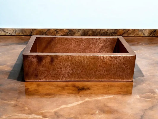 Copper kitchen sink - handcrafted copper farmhouse sink - hammered copper apron front kitchen sink - copper farmhouse decor
