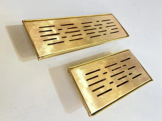 Handmade Unlacquered Brass Linear Shower Drain -Solid Brass Bathroom Floor Drain