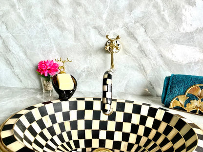 Antique Wall Mount Pot Filler Kitchen Faucet | Unlacquered Solid Brass | Handcrafted Moroccan Design | Single Handle