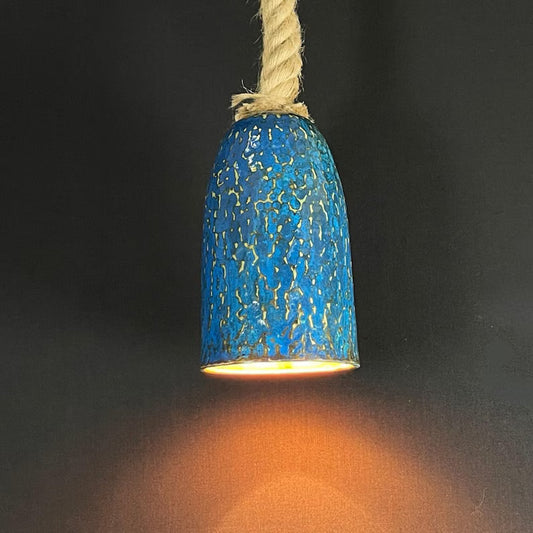 Handmade oxidized copper pendant light - blue patina copper pendant light - farmhouse kitchen ceiling lamp fixture - copper dome light